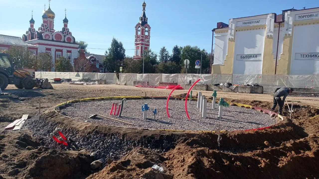 В Талдоме реализуют первый этап благоустройства площади Карла Маркса