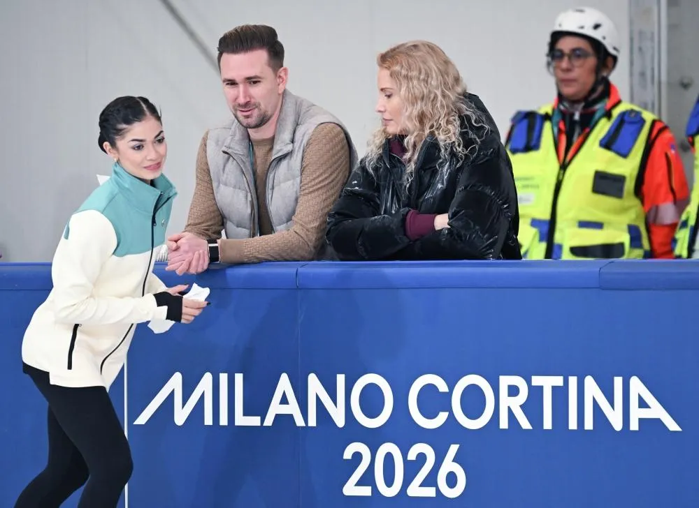 Тренировка Аделии Петросян перед выступлением на ОИ-2026