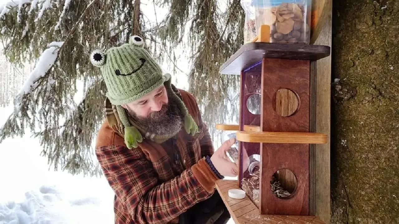 Чудо-кормушки в Пущино: местный умелец создал сеть двухъярусных «столовых» для лесных обитателей