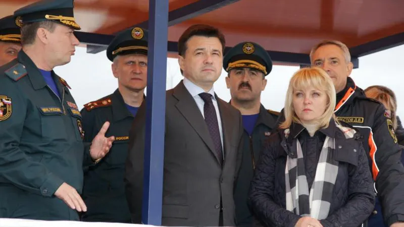 Глава Подмосковья проверил ход противопожарных учений в Клинском районе