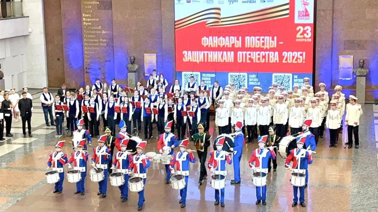 Красногорские барабанщики выступили в Музее Победы на 23 февраля