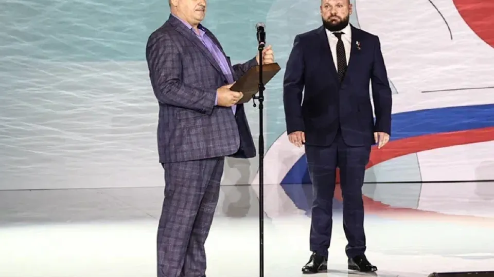 Подольчанин Юрий Щукин на церемонии награждения. Фото: пресс-служба губернатора и правительства Московской области/Екатерина Агеева