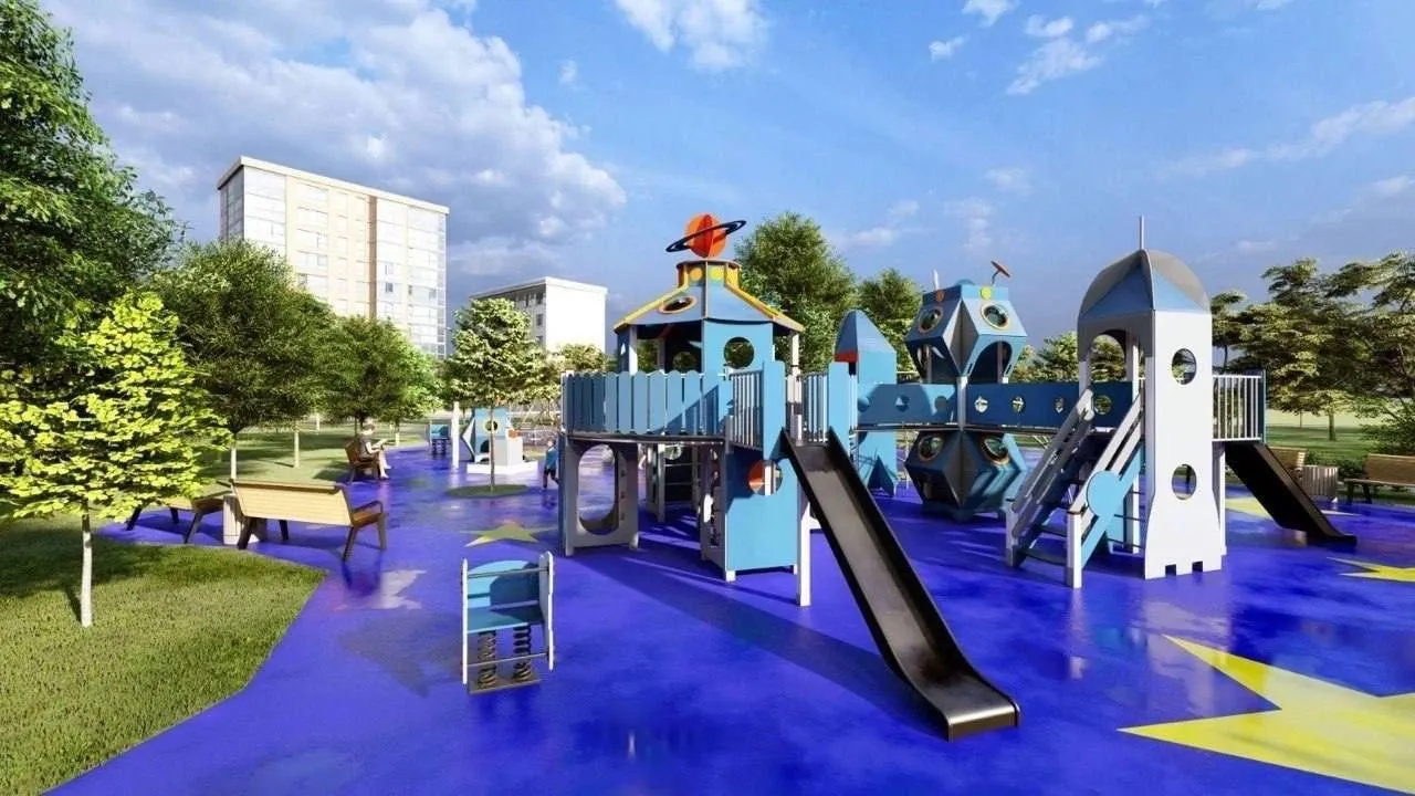 Детскую зону отдыха создают в сквере им. Стрекалова в Мытищах