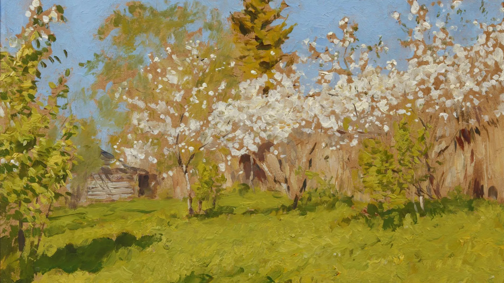 Цветущие яблони. 1896. Этюд. Собрание А. Н. Жилина