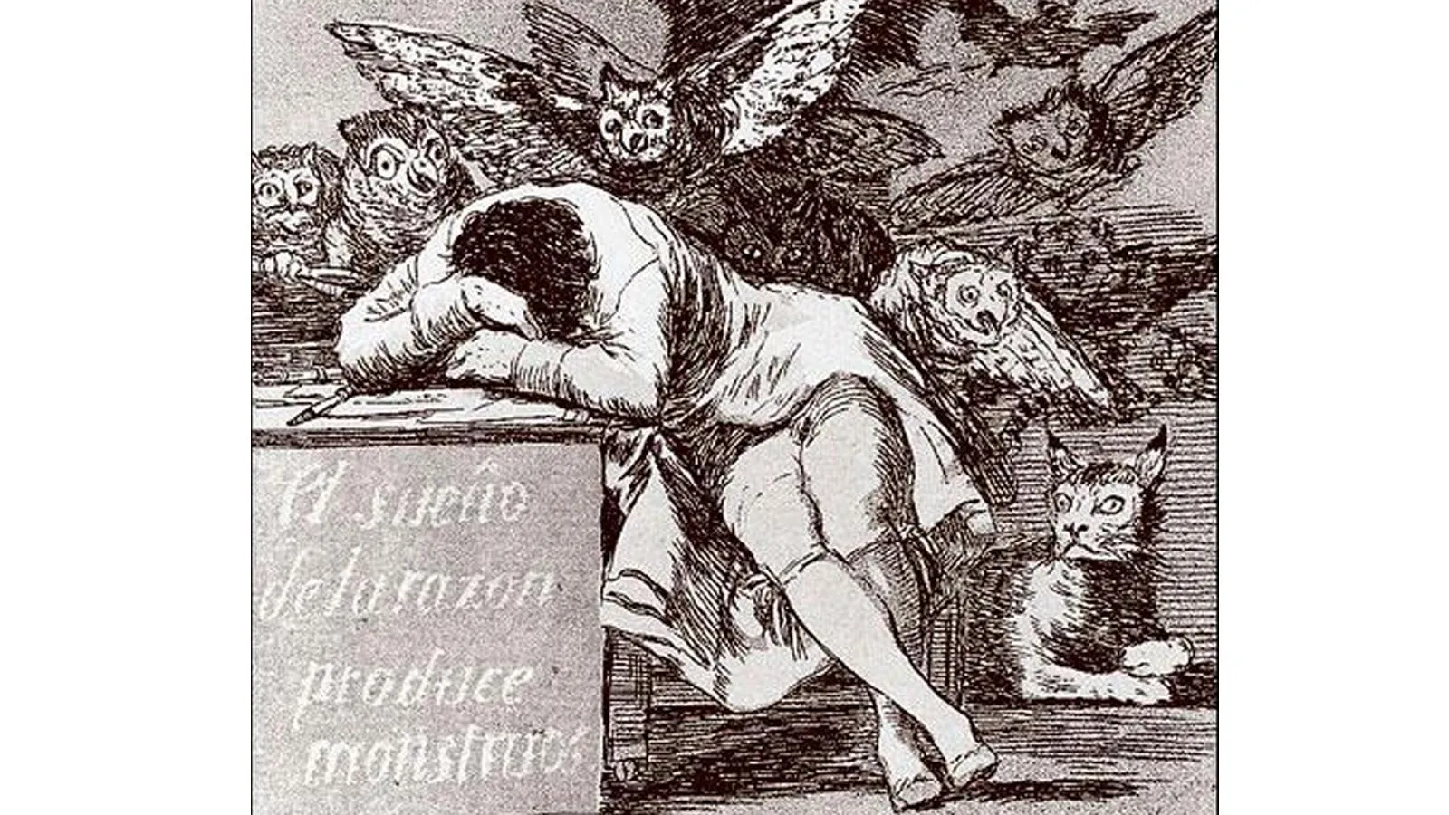 Офорт Франсиско Гойи «Сон разума рождает чудовищ»