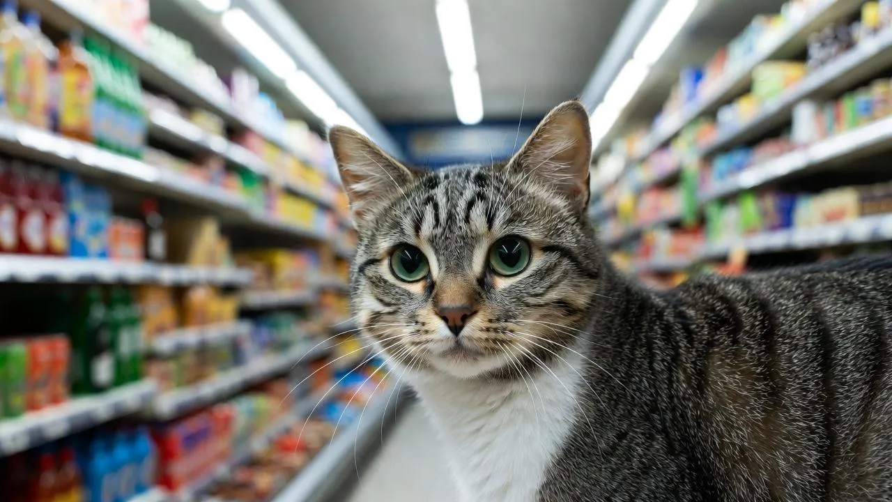 «Хвостатый» сотрудник появился в супермаркете Ступино на время январских морозов