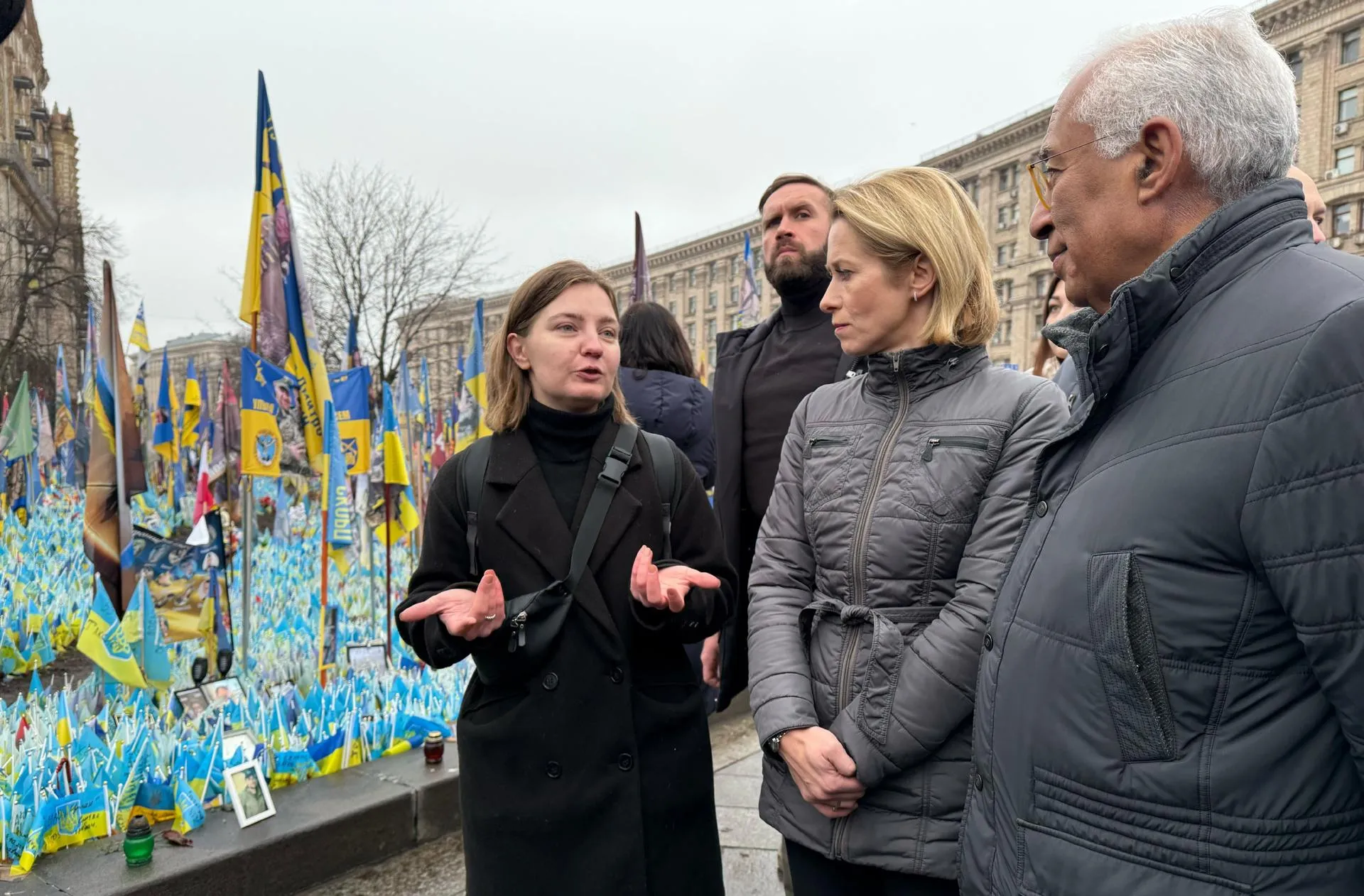 Новые главы дипслужбы ЕС и Евросовета Кая Каллас и Антониу Кошта в первый день своей работы в этих должностях поехали в Киев. Ansgar Haase/dpa