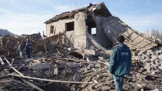 Разрушенный в результате удара ВСУ дом