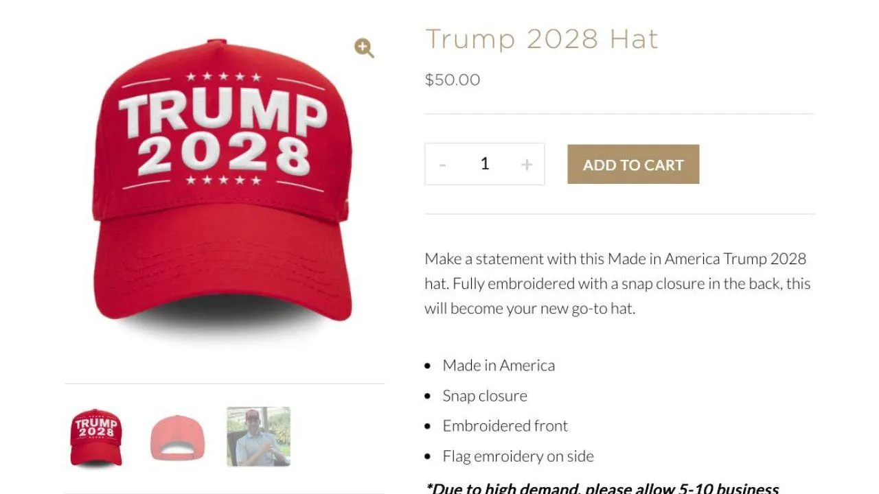В США стали продавать бейсболки «Трамп-2028»