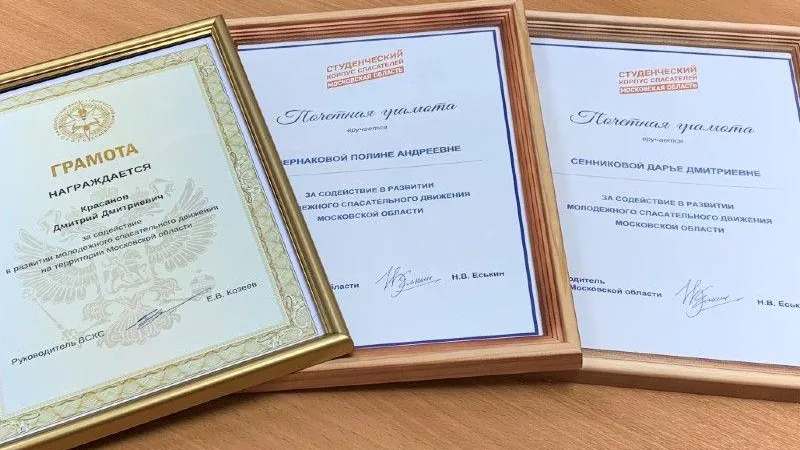 Членов Рузского отделения ВСКС наградили за развитие молодежного спасательного движения
