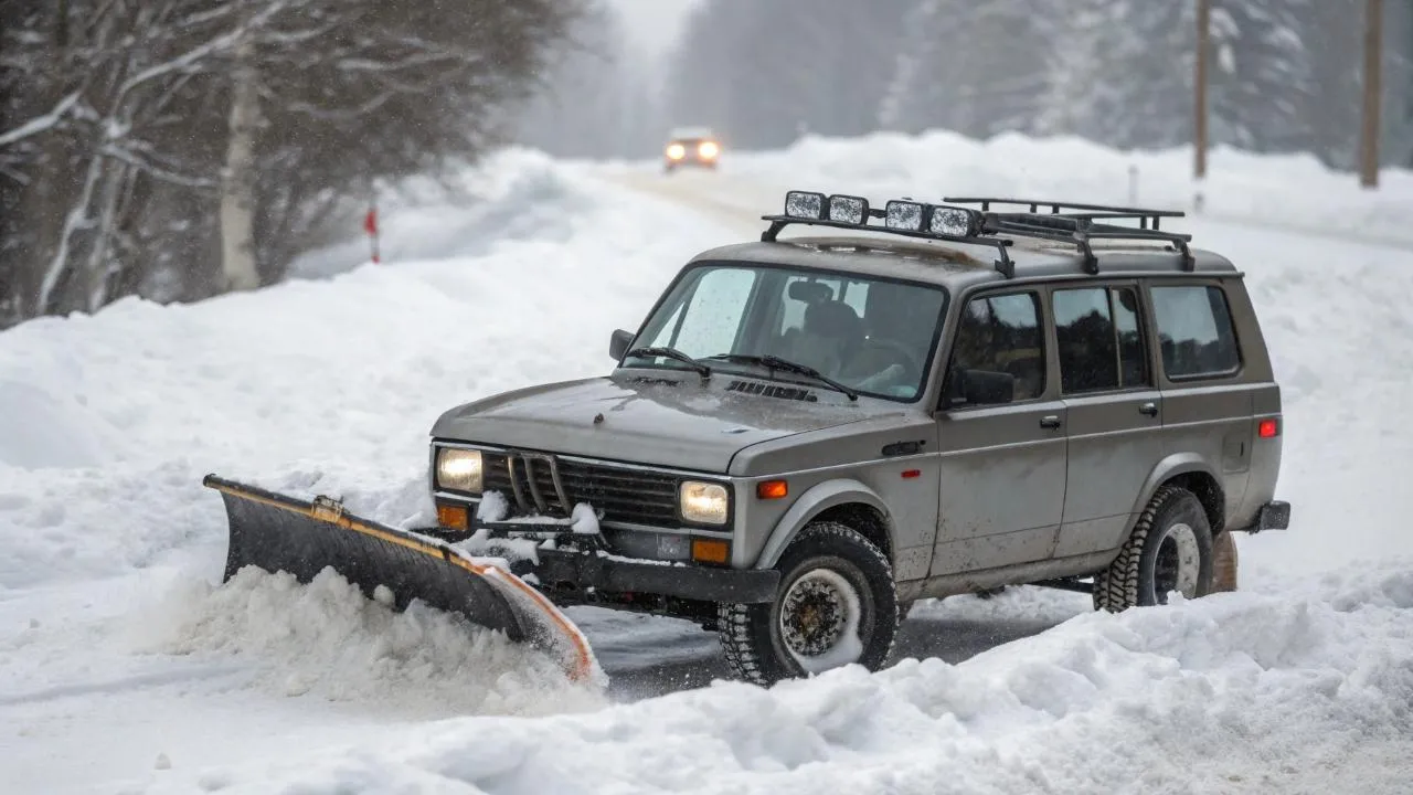 Она не едет, она карает: «Нива»-убийца снега стала звездой соцсетей в Одинцове