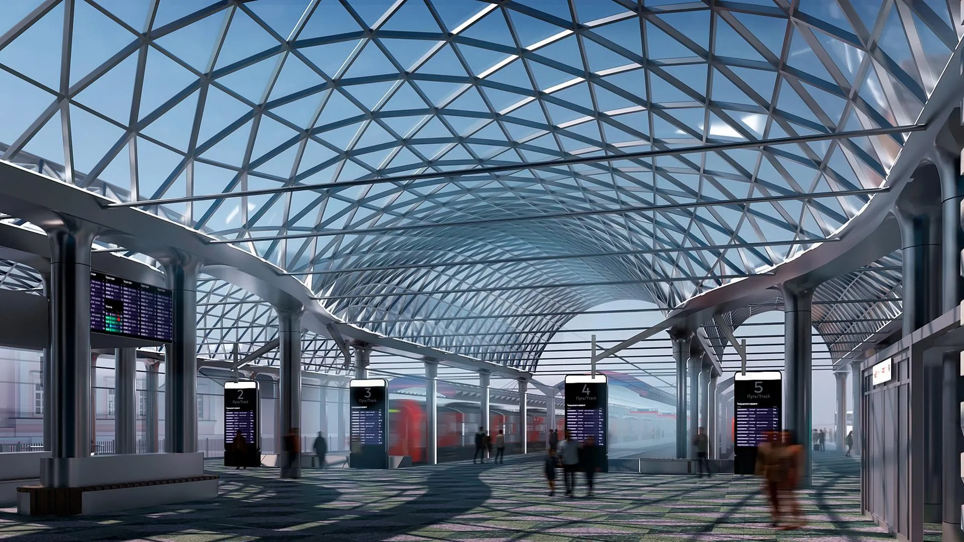 Визуализация распределительной площадки Ленинградского вокзала. Рендеры предоставлены АО «Мосинжпроект»