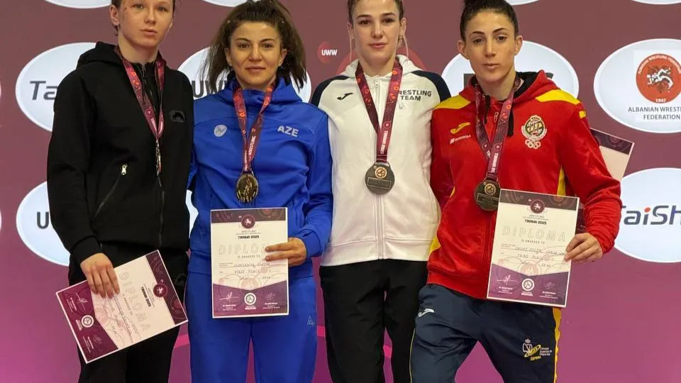 Екатерина Карпушкина — первая слева. Фото: t.me/sport_chehov