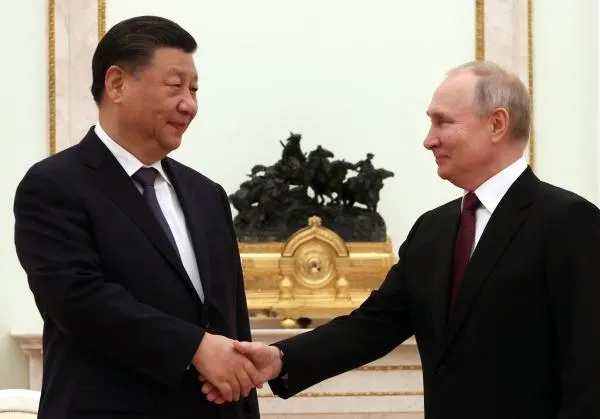 Си и Путин во время встречи в Кремле, 20 марта 2023 года