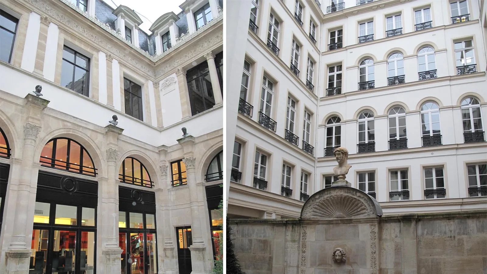 Внутренний двор и фонтан Hôtel de Pourtalès