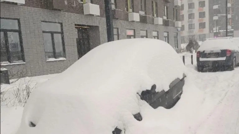 Последствия снегопадов в Дрожжино. Фото: «Дрожжино/ЖК Бутово Парк2»