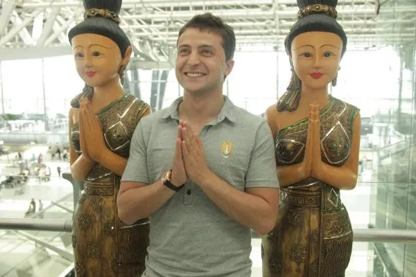 Владимир Зеленский на съемках в Москве в 2010 году