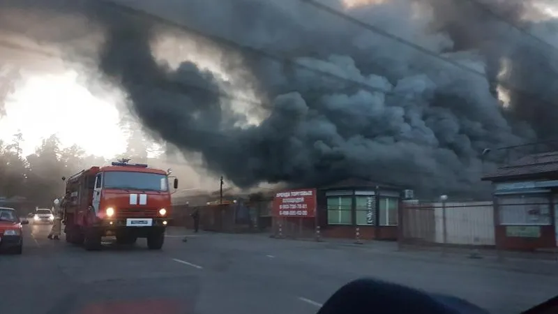 Рынок полыхал в Одинцовском районе