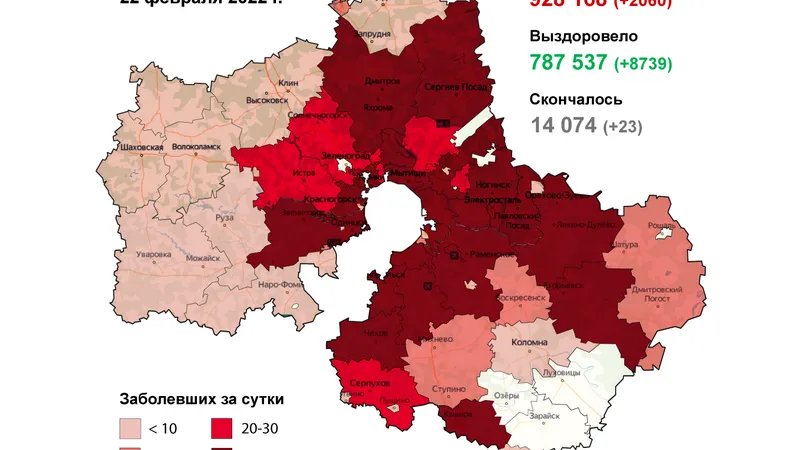 Одинцовский, Раменский, Химки. Топ антилидеров по COVID-19 обновился в Подмосковье