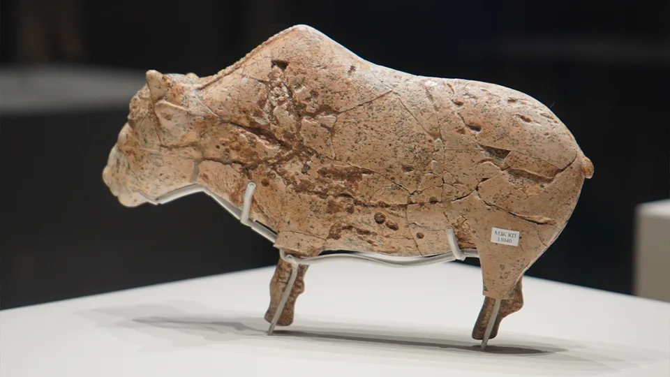 Статуэтка бизона, одна из самых ценных находок, найденных на Зарайской палеолитической стоянке. Фото: REGIONS/Екатерина Елисеева