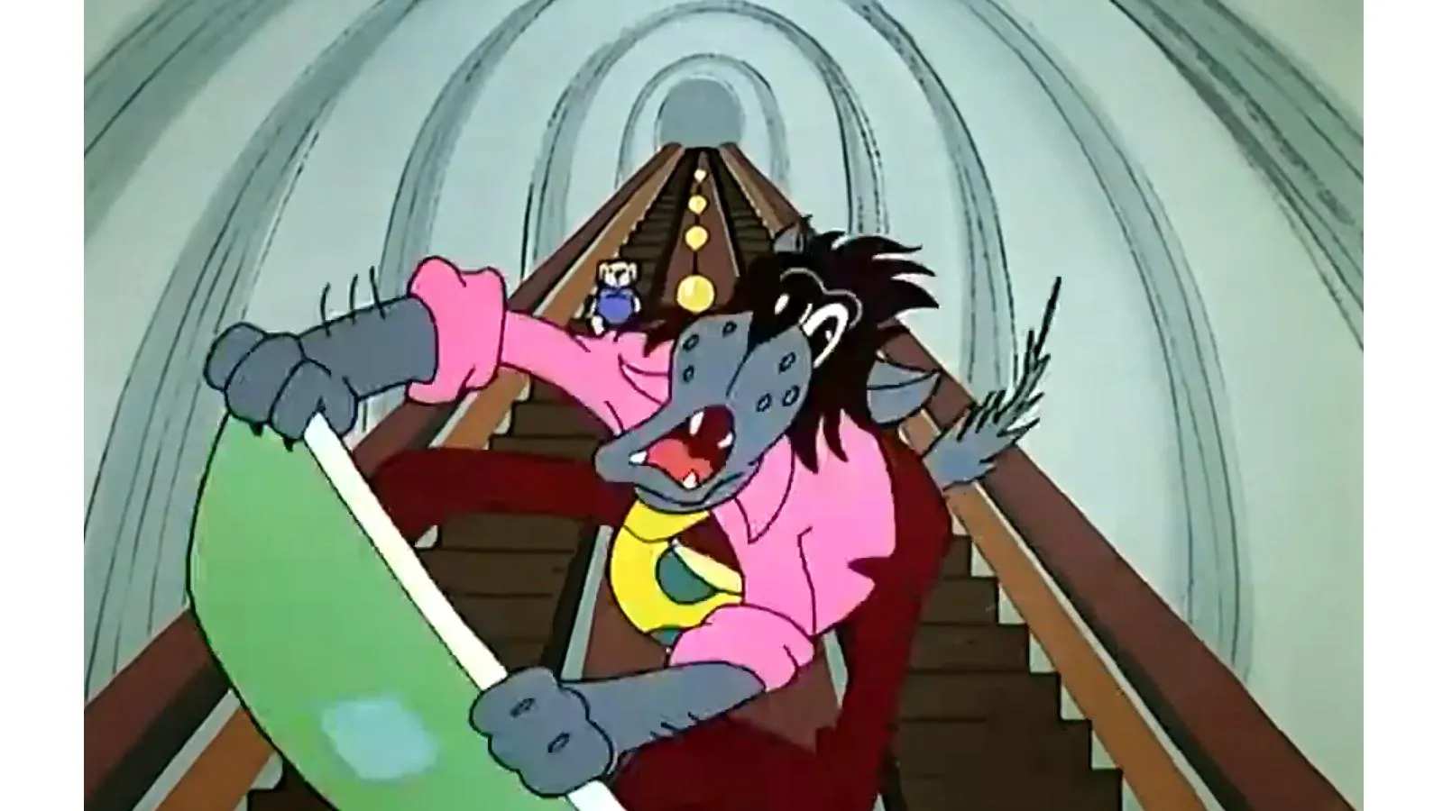 Кадр из пятой серии мультфильма «Ну, погоди!»