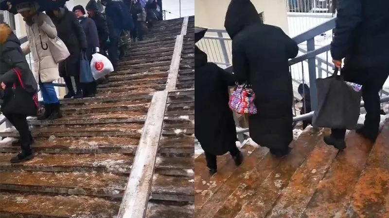 Человеческий паровозик заметили в Коломне утром