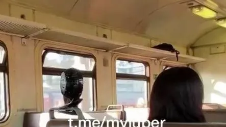 Пассажирка электрички в Люберцах прикрепила к поручню вентилятор для комфортной поездки