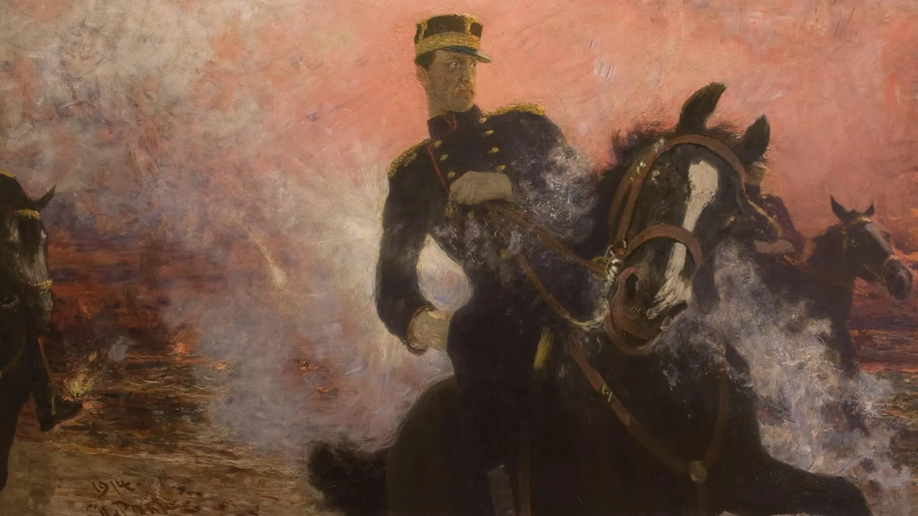 Илья Репин. Бельгийский король Альберт в момент взрыва плотины в 1914 году. 1914. Самарский областной художественный музей