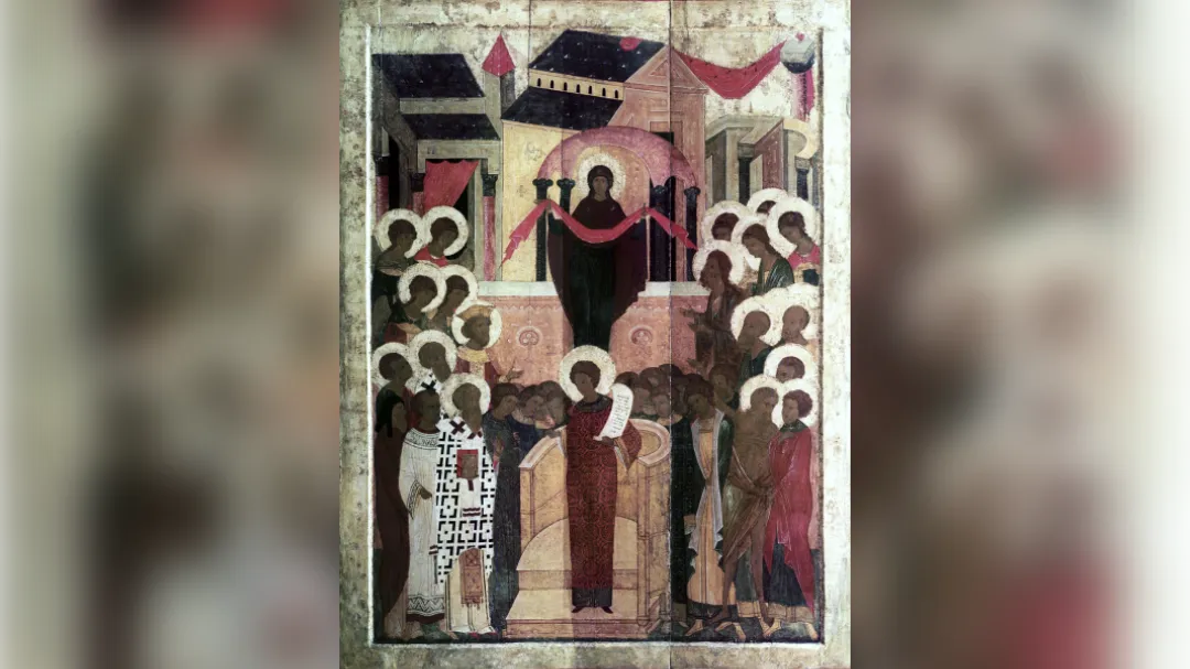 Икона «Покров Пресвятой Богородицы». Конец XV века. Владимиро-Суздальский историко-художественный и архитектурный музей-заповедник