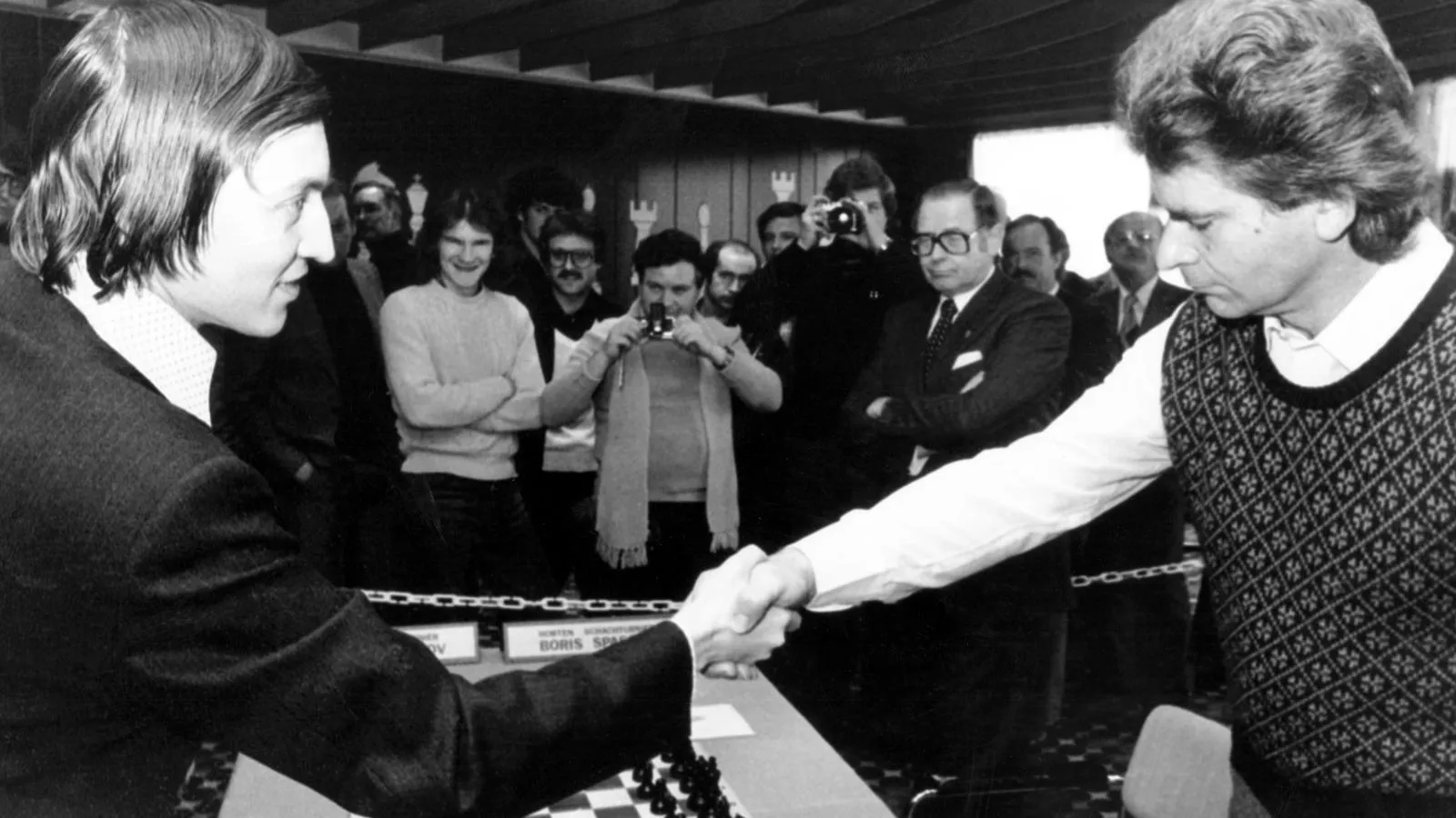 Анатолий Карпов и Борис Спасский на турнире в Бад-Киссингене, 29 января 1980 года. Karl Steele