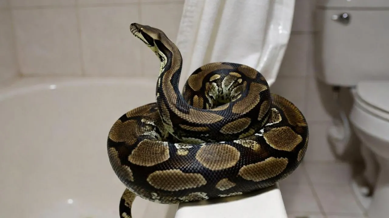 Канализационный монстр: в здании школы поймали огромного питона