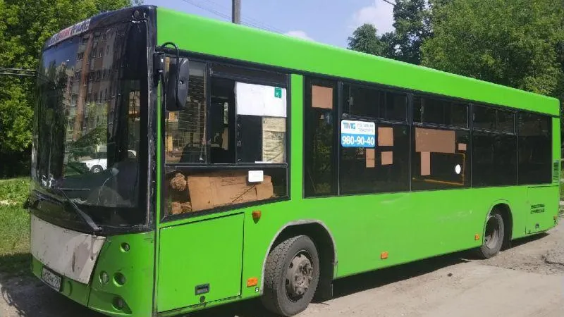 Автобусную парковку устроил местный перевозчик во дворах Подольска