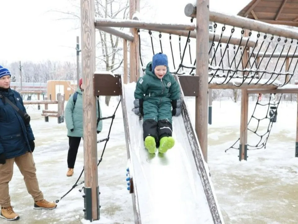 Детскую и спортивную площадку сделали в эко-стиле. Фото:&nbsp;Министерство благоустройство МО