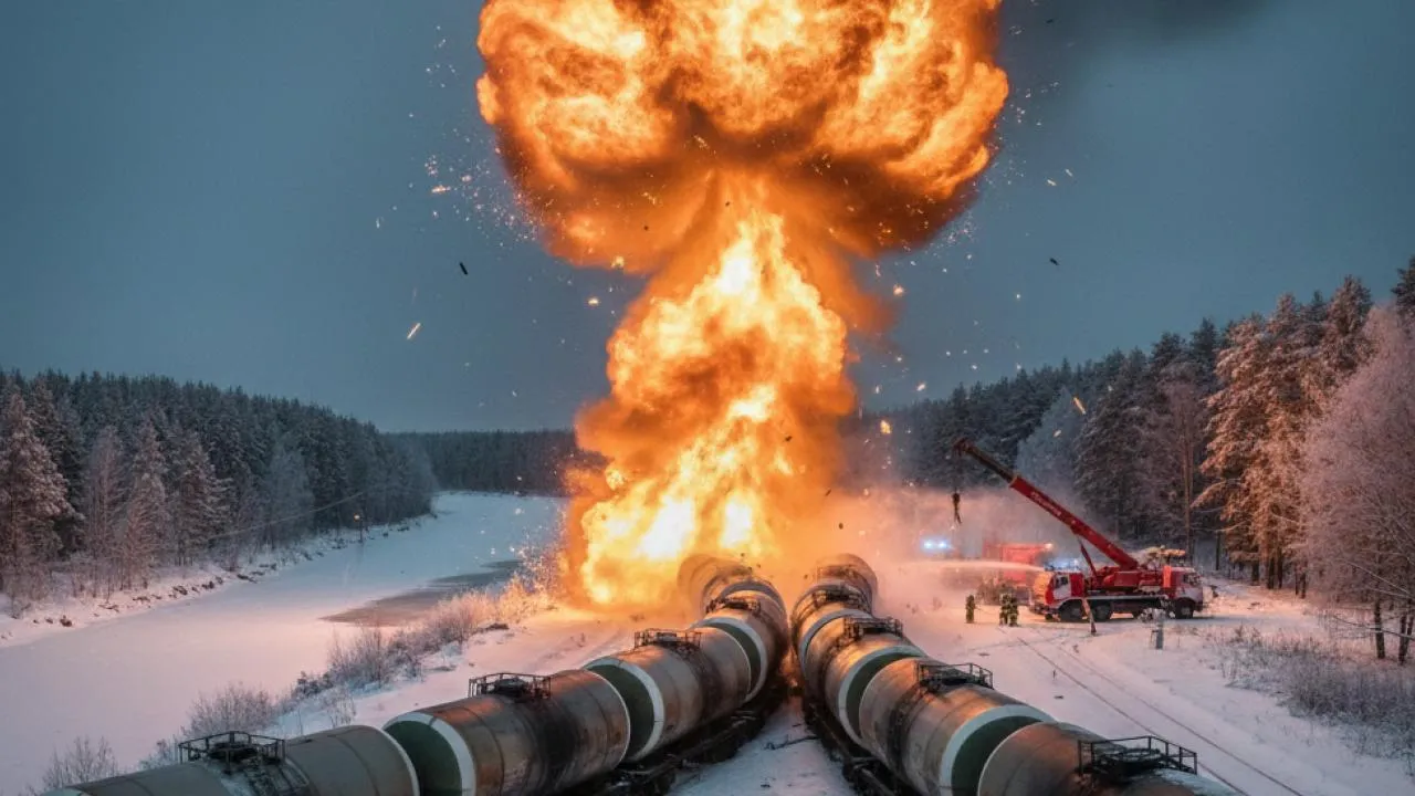 Взрыв железнодорожных составов с топливом под Тамбовом привел к угрозе срыва графика поездов южного направления