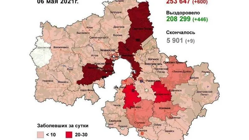 Пушкино и Красногорск. Худшие округа по COVID-19 назвали в Подмосковье