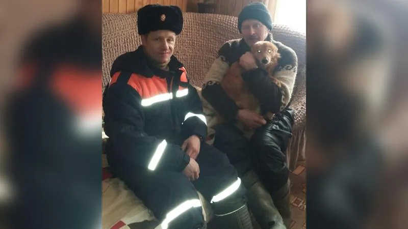 Спасатели вытащили замерзшего пса из глубокого колодца под Можайском
