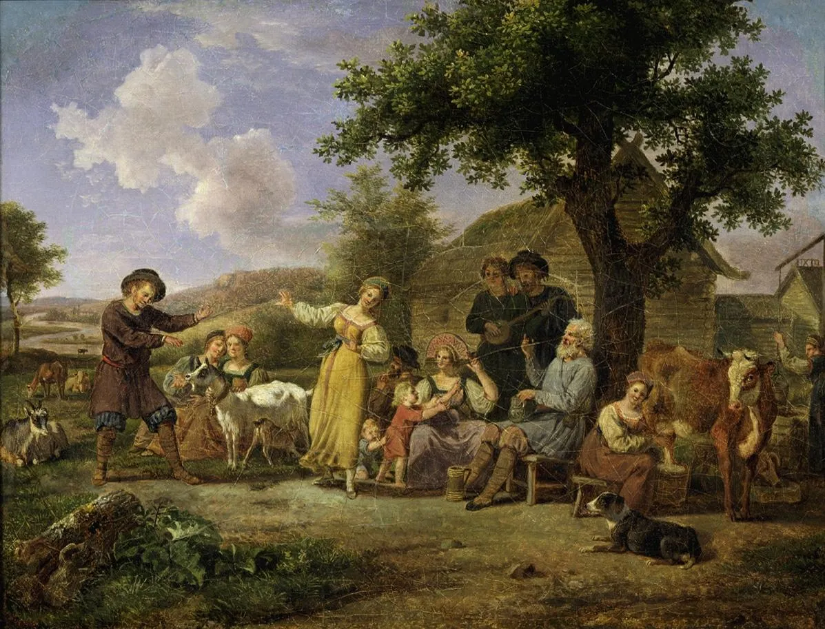 «Праздник в деревне», неизвестный художник, конец XVIII века