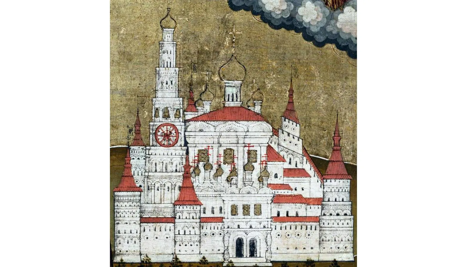 Иосифо-Волоцкий мужской монастырь на иконе нач. XVIII века