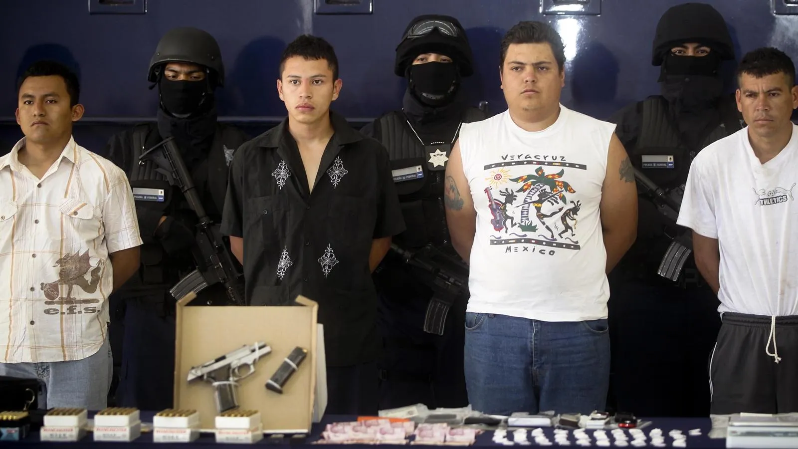 Арестованные члены картелей. El Universal