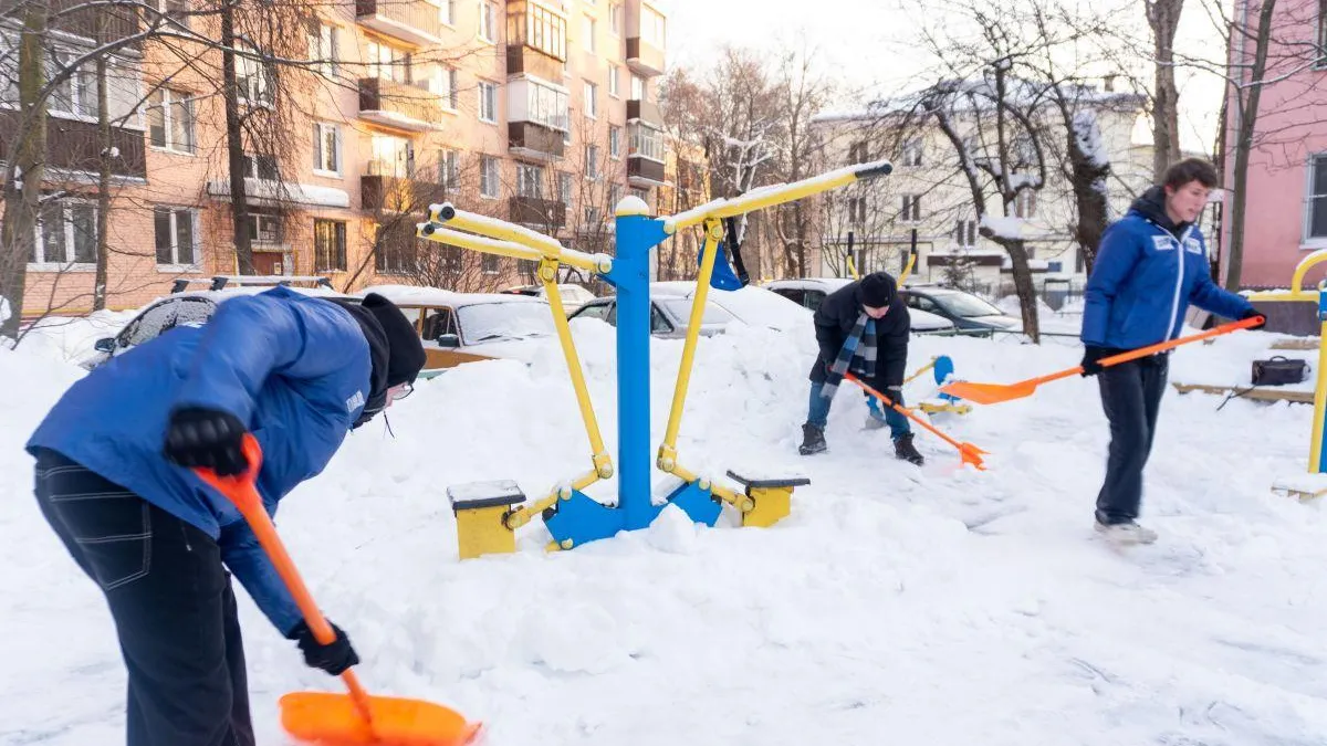 В Подмосковье прошел масштабный субботник по расчистке снега