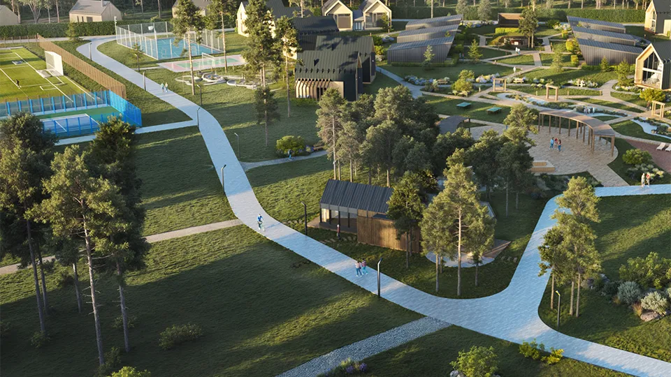 Проект загородного парк-отеля. Фото: проектное решение