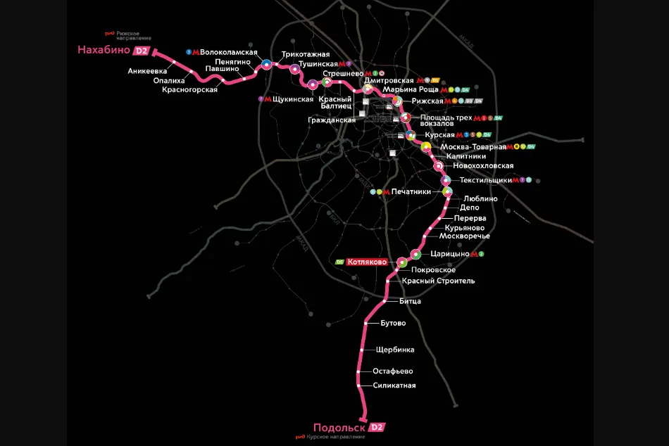 Источник: mcd.mosmetro.ru/ Новая карта МЦД в Подмосковье