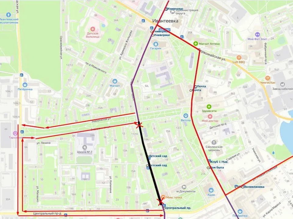 Схема маршрутов от Мострансавто