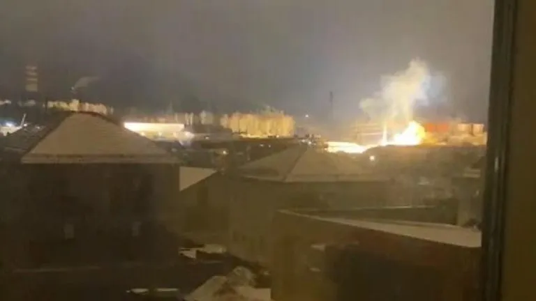 Момент взрыва. Фото: ТГ-канал «Чат Пригород Лесное Ново-Молоково»