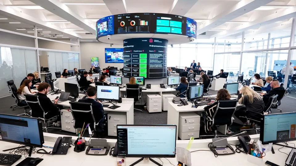 Работа центра управления регионом в Доме правительства Московской области. Фото: медиасток.рф