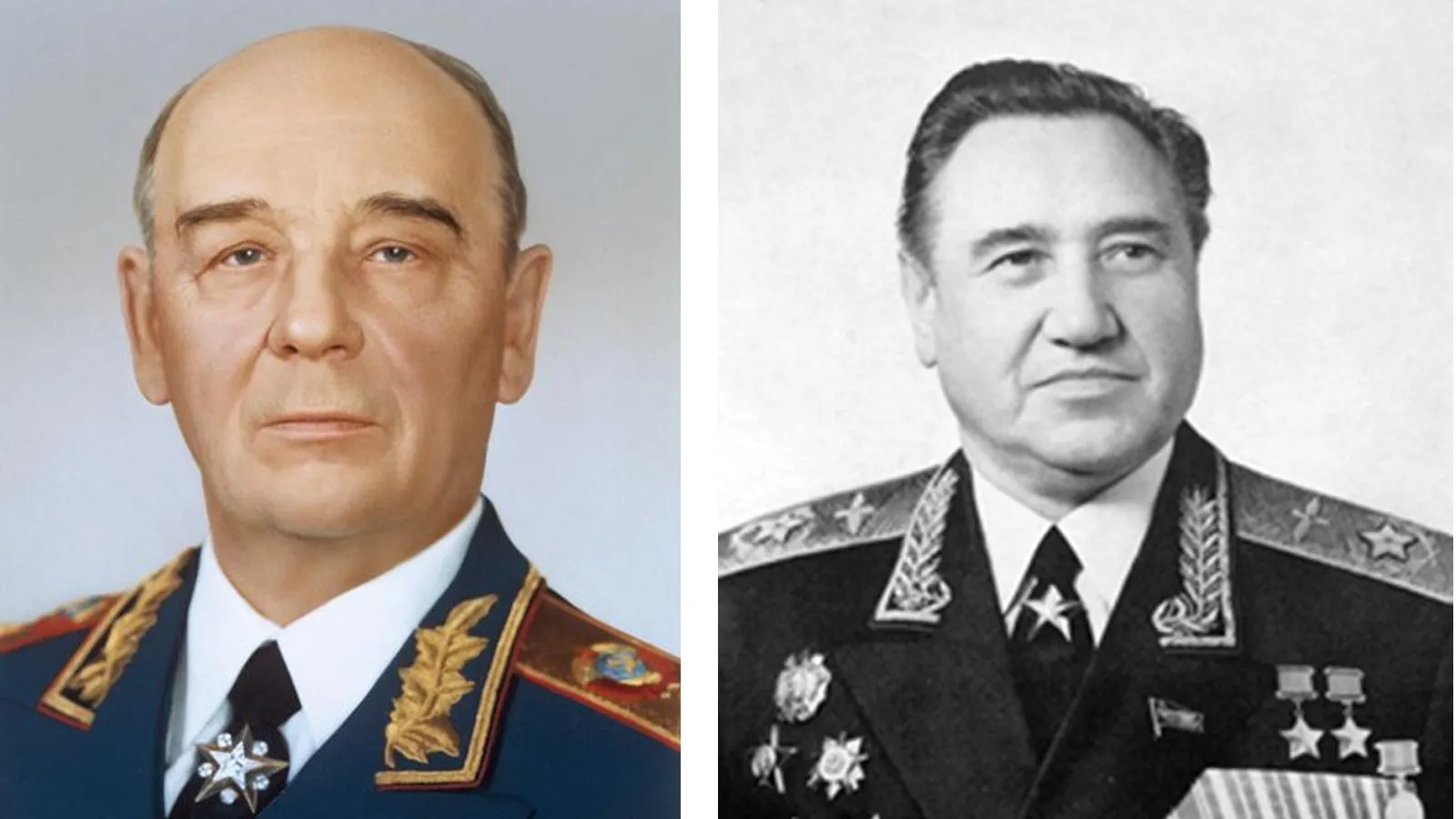 Слева направо: Герой Советского Союза Сергей Соколов; дважды Герой Советского Союза Александр Колдунов