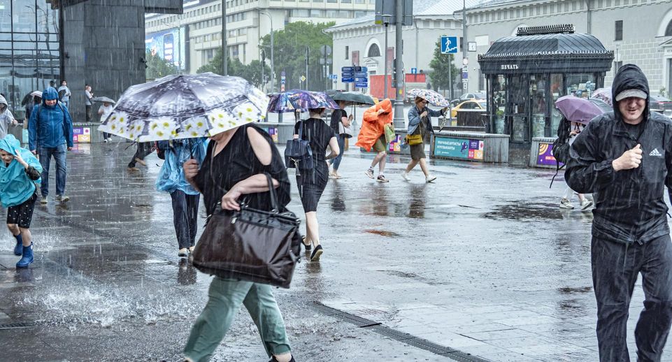 Жителей и гостей Москвы предупредили об угрозе нового ливня с грозой