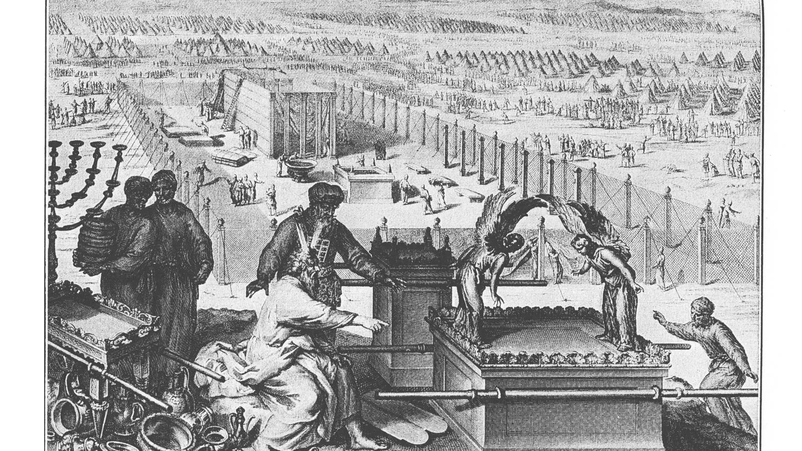 Гравюра Герарда Хута из Библии 1728 года: создание ковчега Завета
