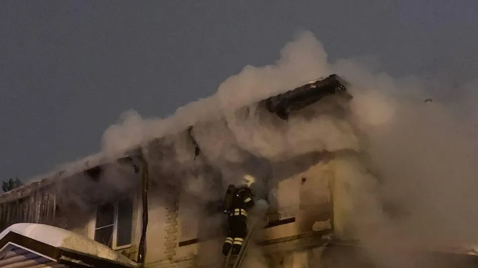 Пожар на Детской улице. Фото: ТГ-канал «Видный город»