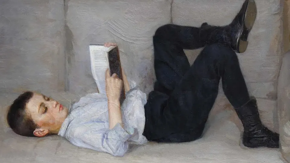 Фото: Культура.РФ / Исаак Акназий. С книгой (фрагмент). Курская государственная картинная галерея А. Дейнеки. Курск